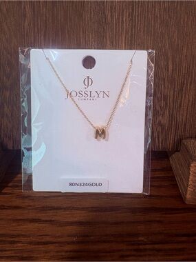 Gold Initial 'M' Pendant Necklace